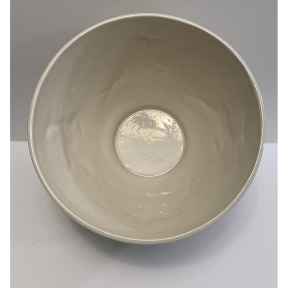 Cheryl & Company Holiday Serving Bowl Embossed Gold Silver Reindeer Snowflakes - Picture 5 of 9